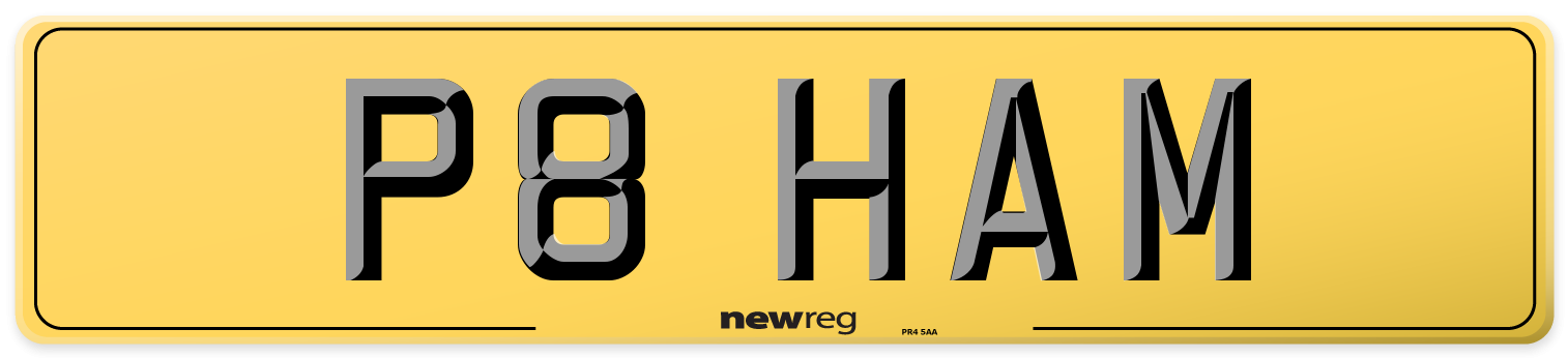 P8 HAM Rear Number Plate