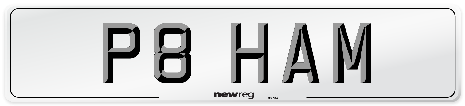 P8 HAM Front Number Plate