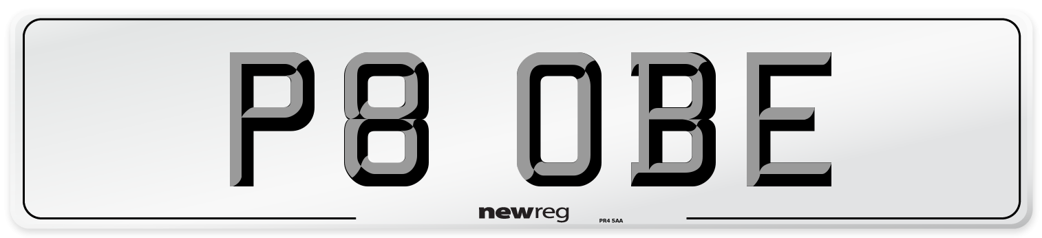 P8 OBE Front Number Plate
