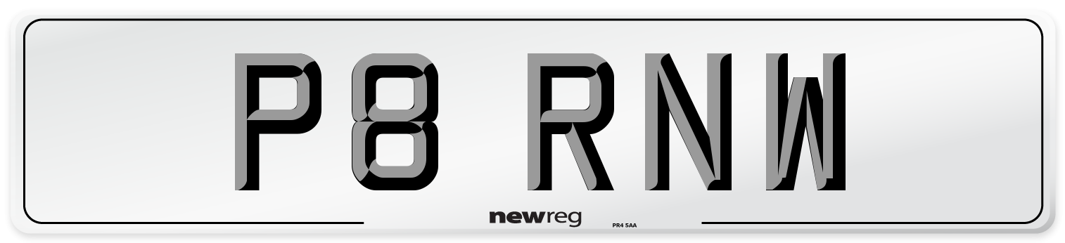 P8 RNW Front Number Plate