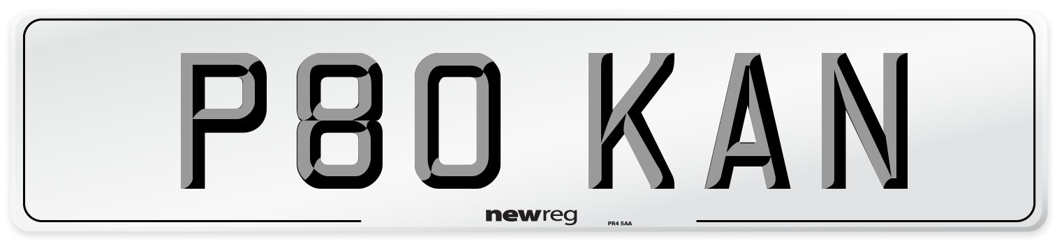 P80 KAN Front Number Plate