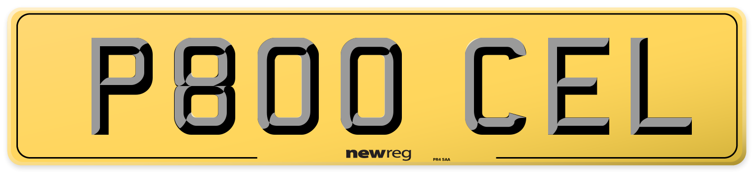 P800 CEL Rear Number Plate
