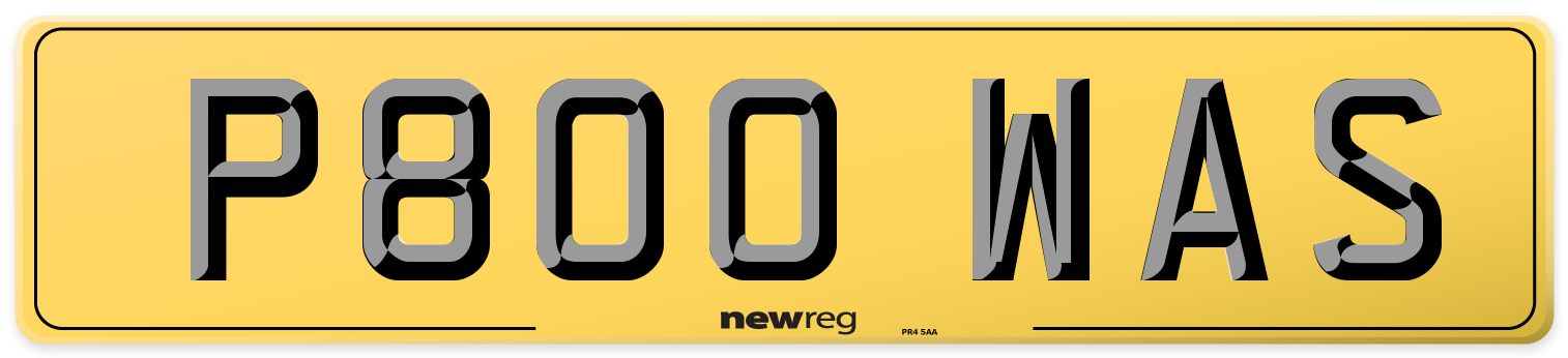 P800 WAS Rear Number Plate