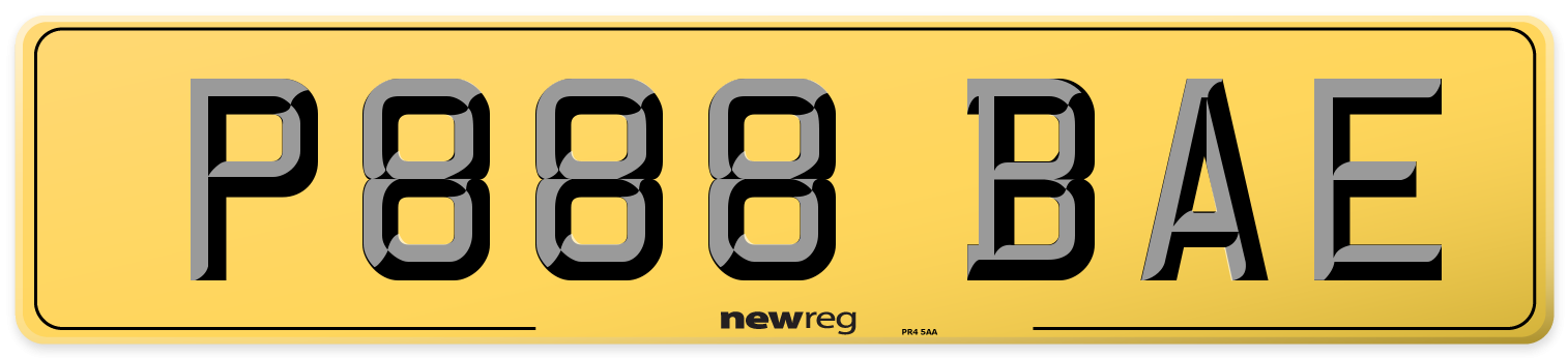P888 BAE Rear Number Plate