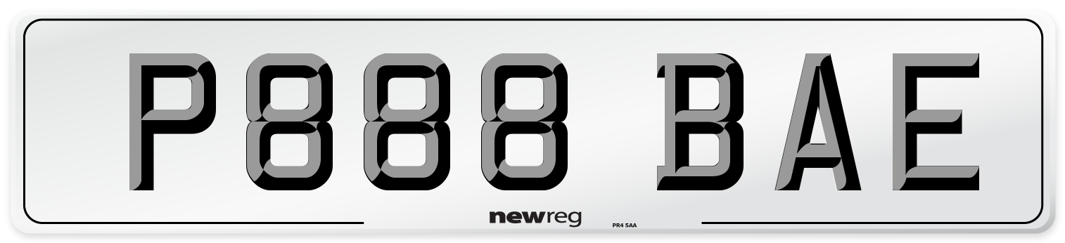 P888 BAE Front Number Plate