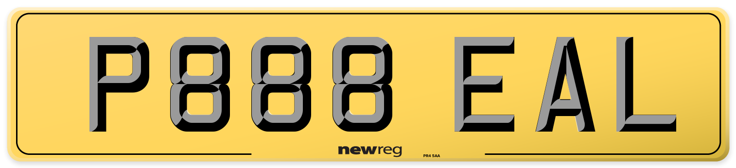 P888 EAL Rear Number Plate