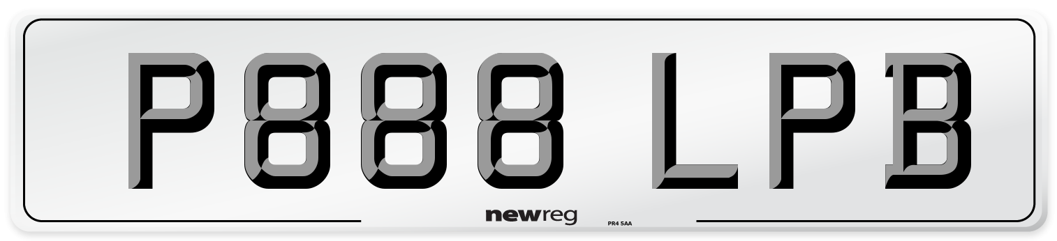 P888 LPB Front Number Plate