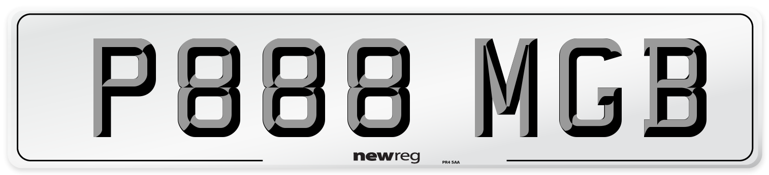 P888 MGB Front Number Plate