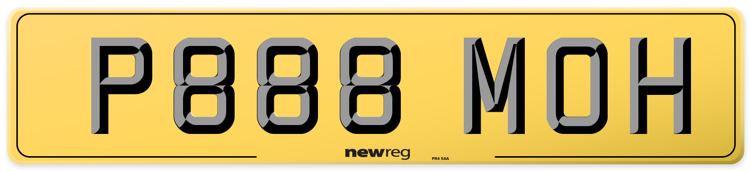 P888 MOH Rear Number Plate