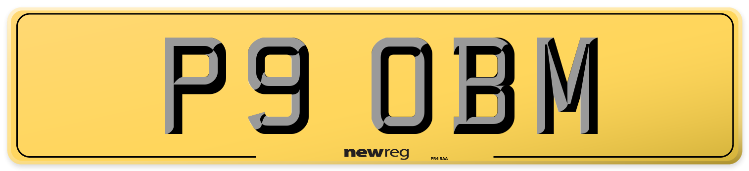 P9 OBM Rear Number Plate