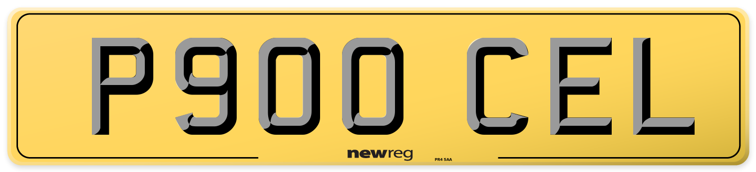 P900 CEL Rear Number Plate