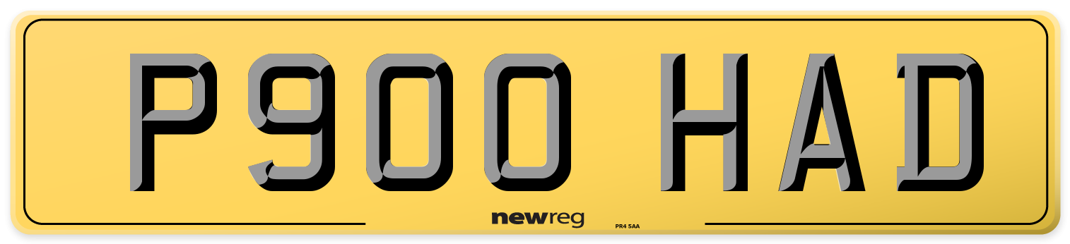 P900 HAD Rear Number Plate