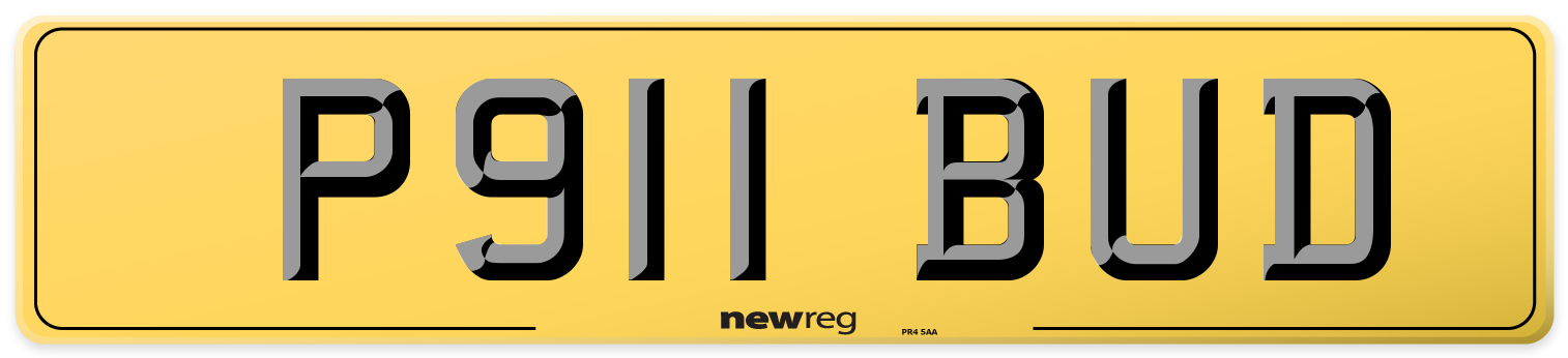 P911 BUD Rear Number Plate