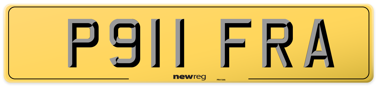 P911 FRA Rear Number Plate