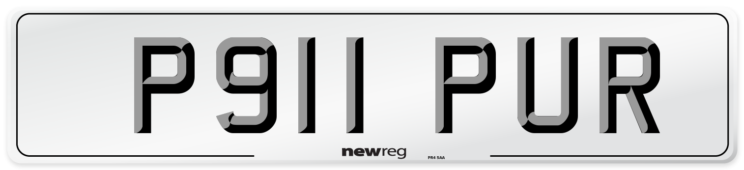 P911 PUR Front Number Plate