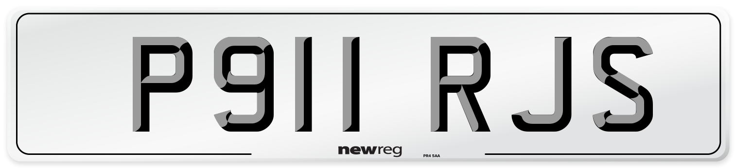 P911 RJS Front Number Plate