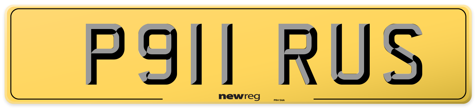 P911 RUS Rear Number Plate