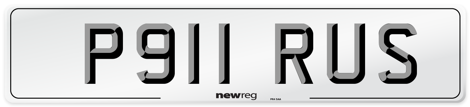 P911 RUS Front Number Plate