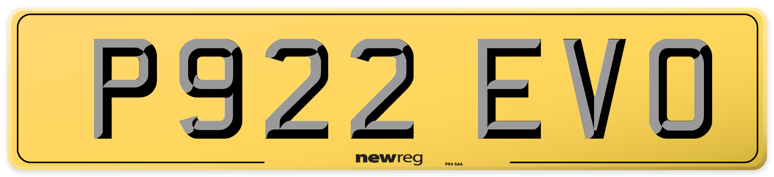 P922 EVO Rear Number Plate