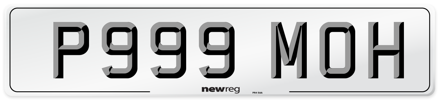 P999 MOH Front Number Plate