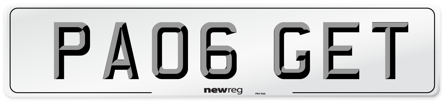 PA06 GET Front Number Plate