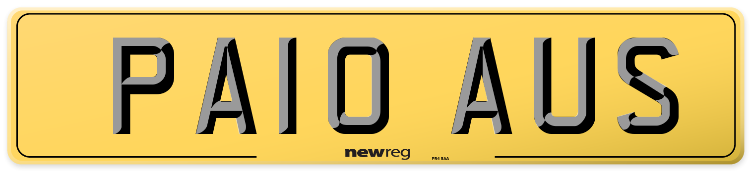 PA10 AUS Rear Number Plate