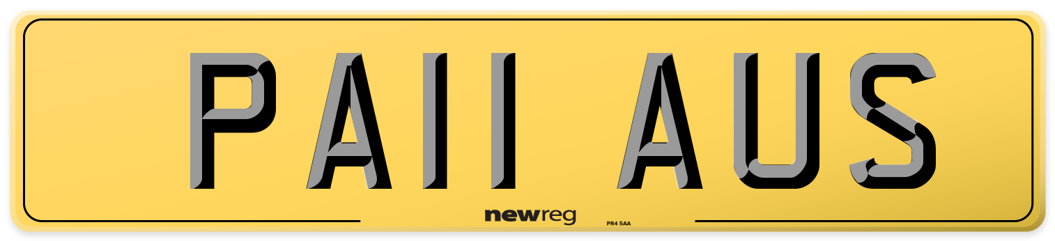 PA11 AUS Rear Number Plate