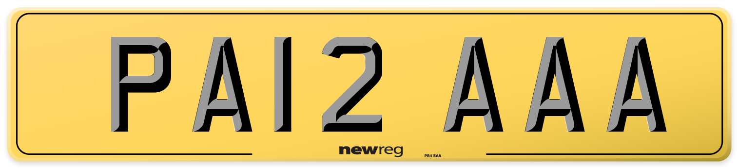 PA12 AAA Rear Number Plate