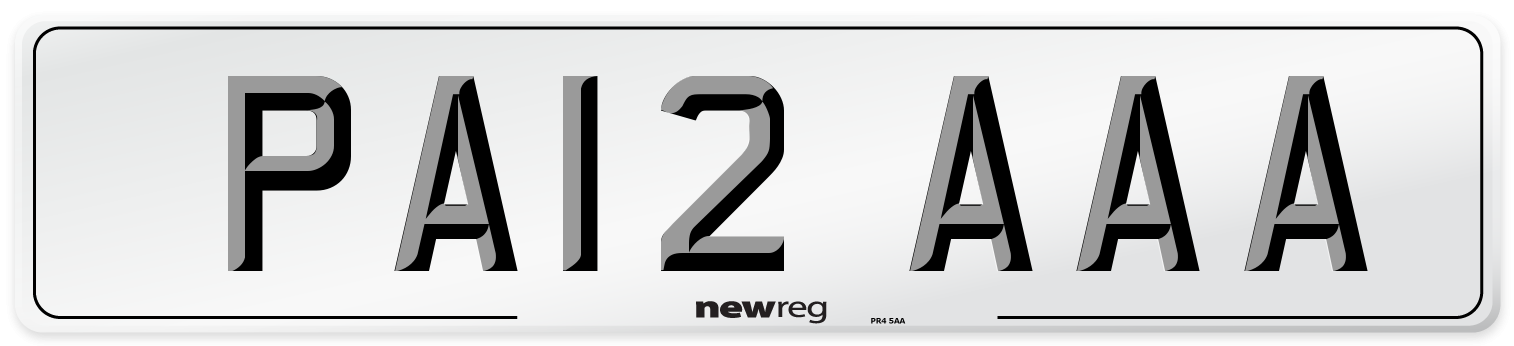 PA12 AAA Front Number Plate