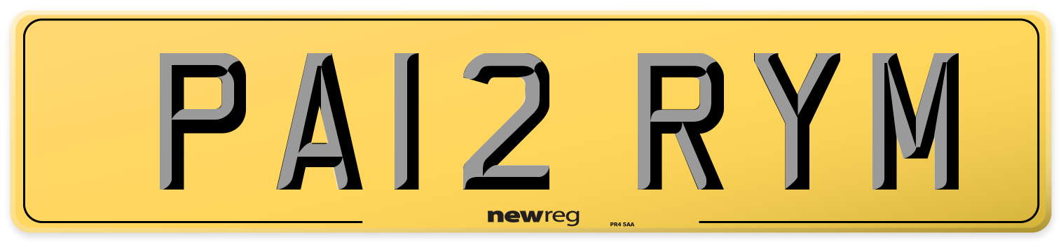 PA12 RYM Rear Number Plate