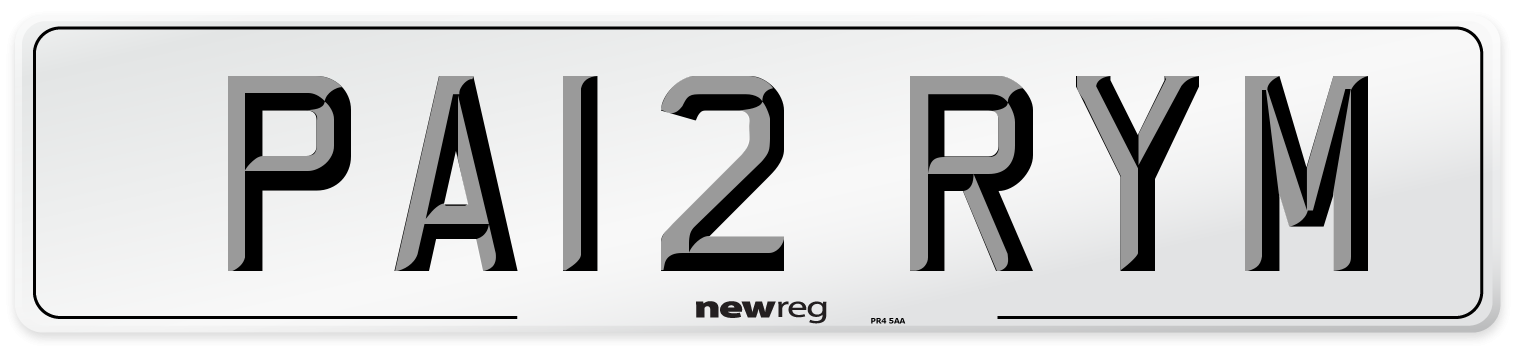 PA12 RYM Front Number Plate