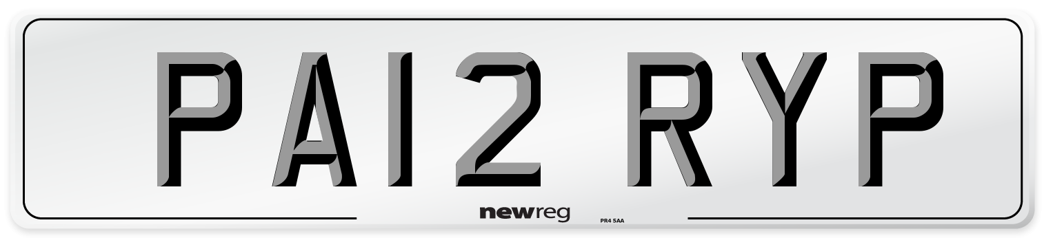 PA12 RYP Front Number Plate