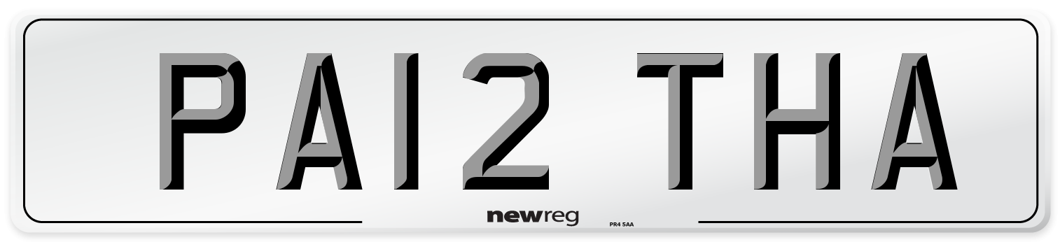 PA12 THA Front Number Plate