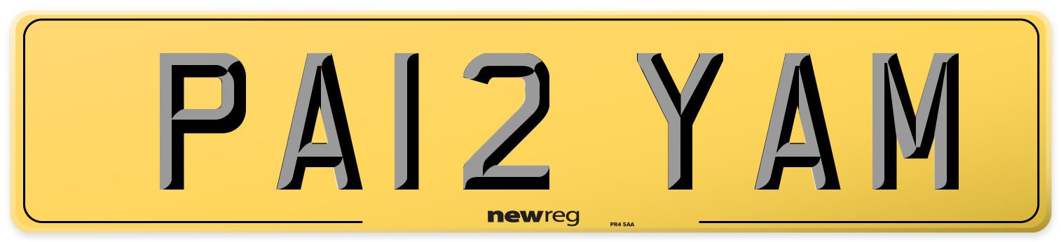 PA12 YAM Rear Number Plate