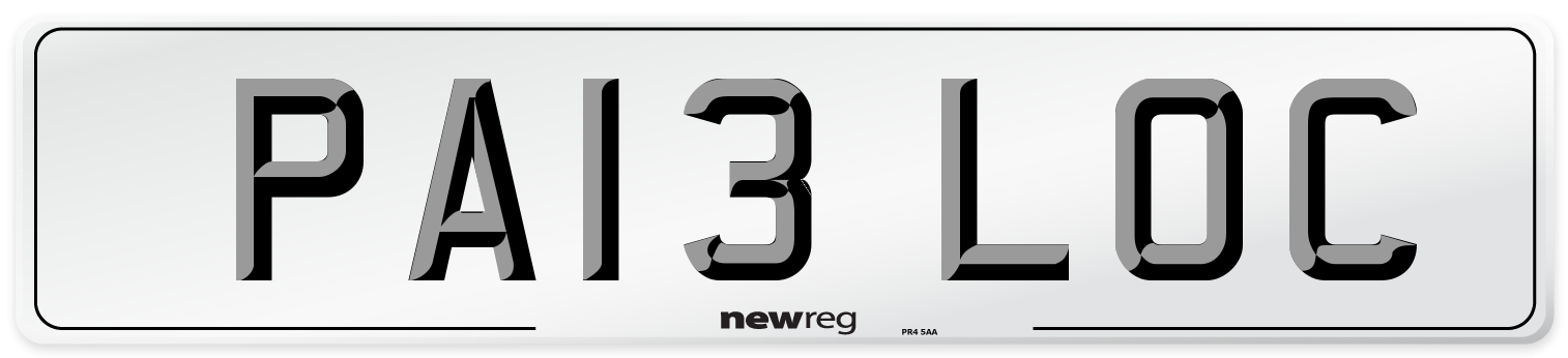 PA13 LOC Front Number Plate