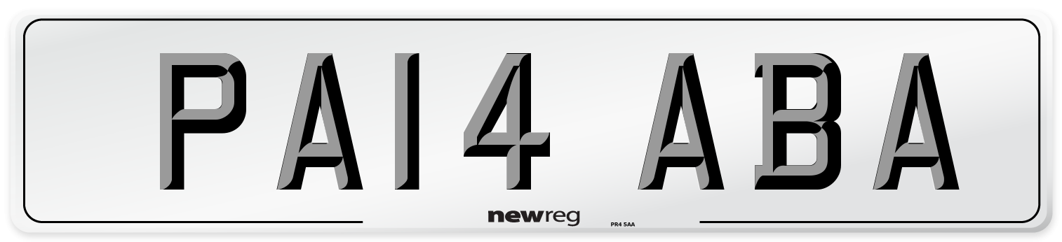 PA14 ABA Front Number Plate