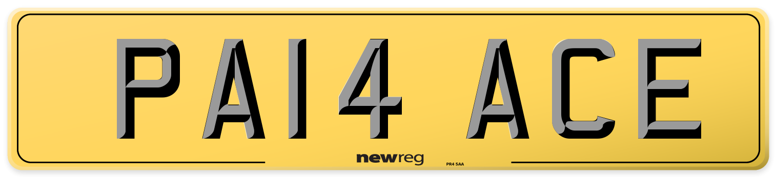 PA14 ACE Rear Number Plate