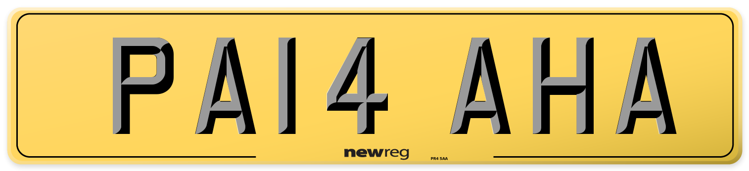 PA14 AHA Rear Number Plate