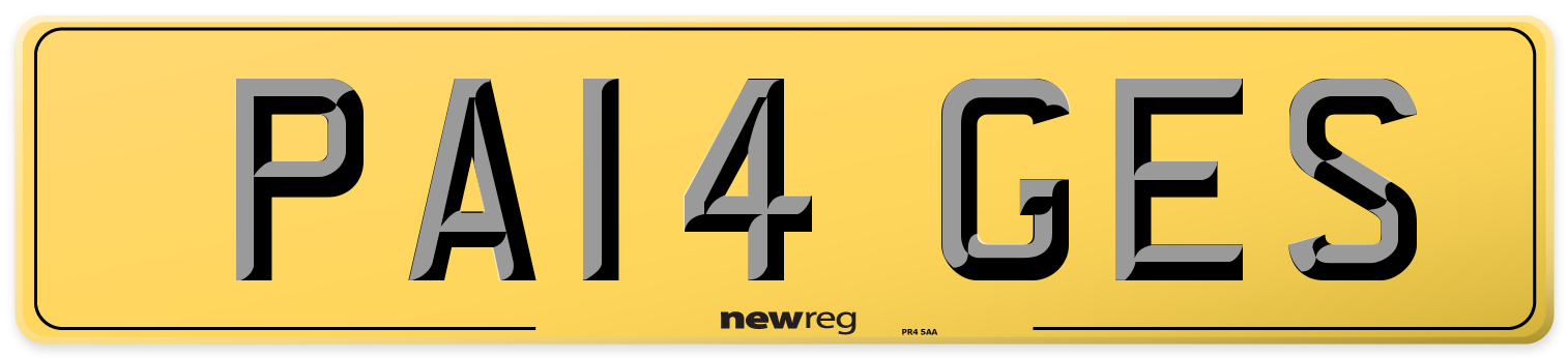 PA14 GES Rear Number Plate