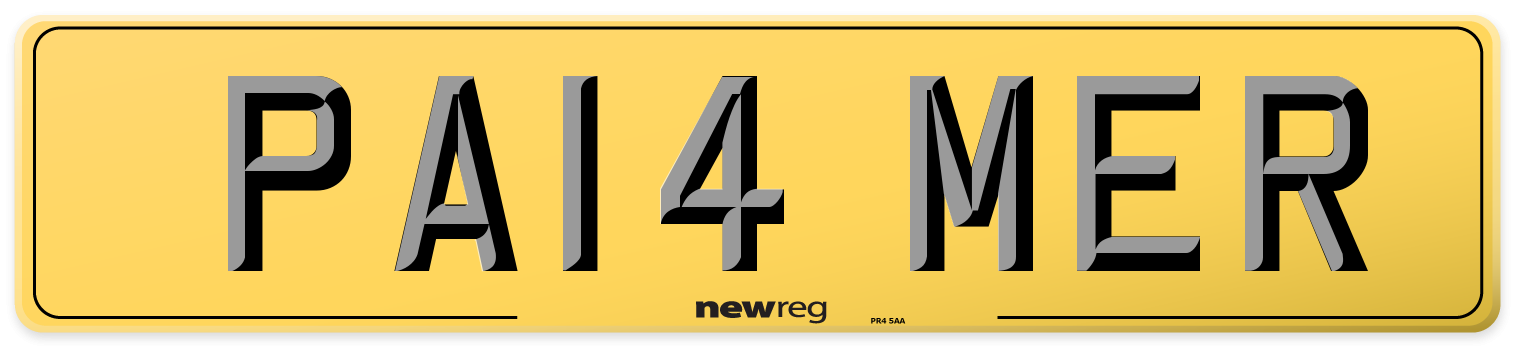 PA14 MER Rear Number Plate