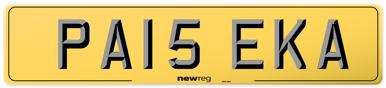 PA15 EKA Rear Number Plate