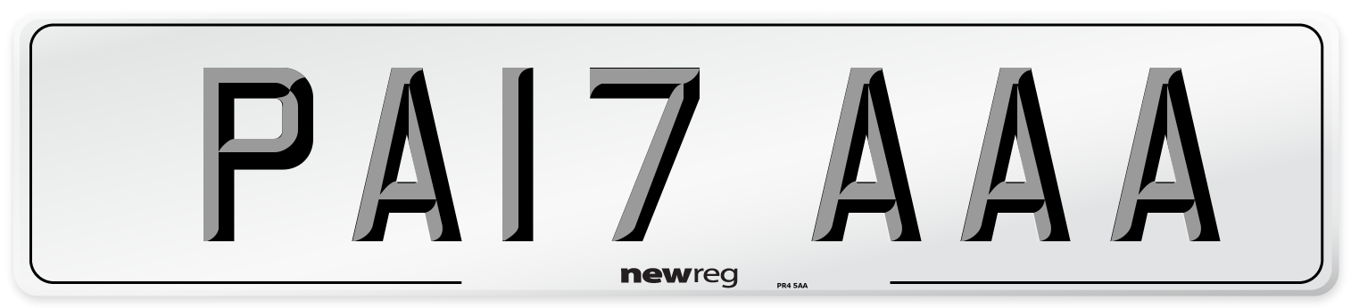 PA17 AAA Front Number Plate