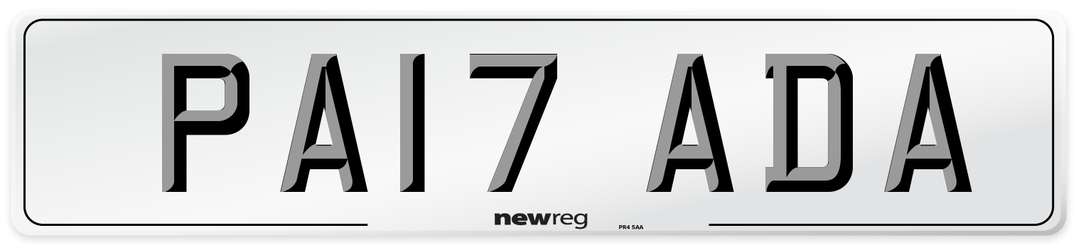 PA17 ADA Front Number Plate