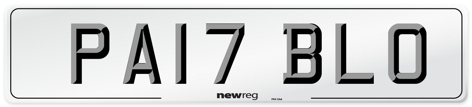 PA17 BLO Front Number Plate