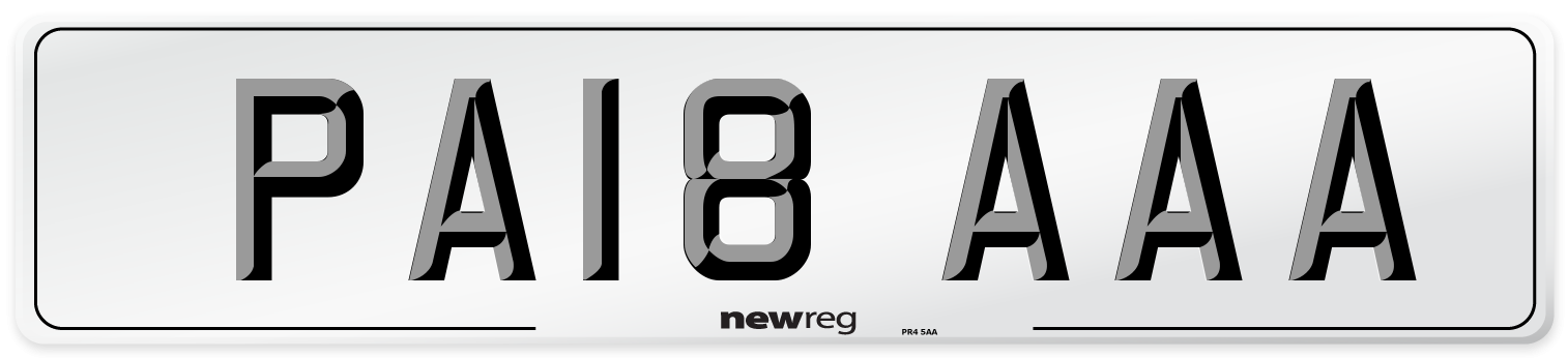 PA18 AAA Front Number Plate