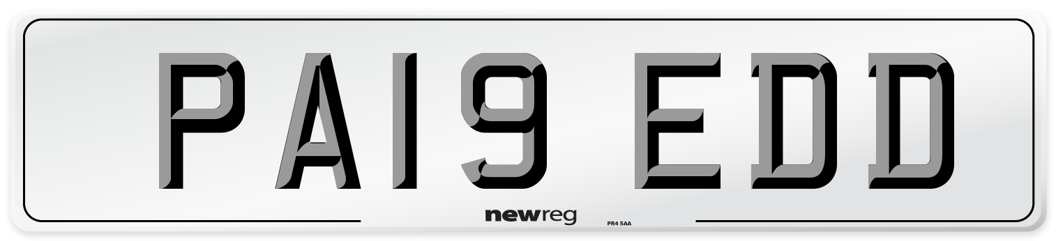 PA19 EDD Front Number Plate