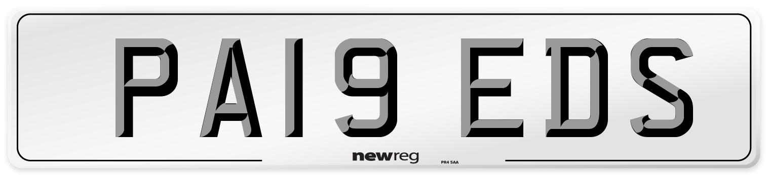 PA19 EDS Front Number Plate