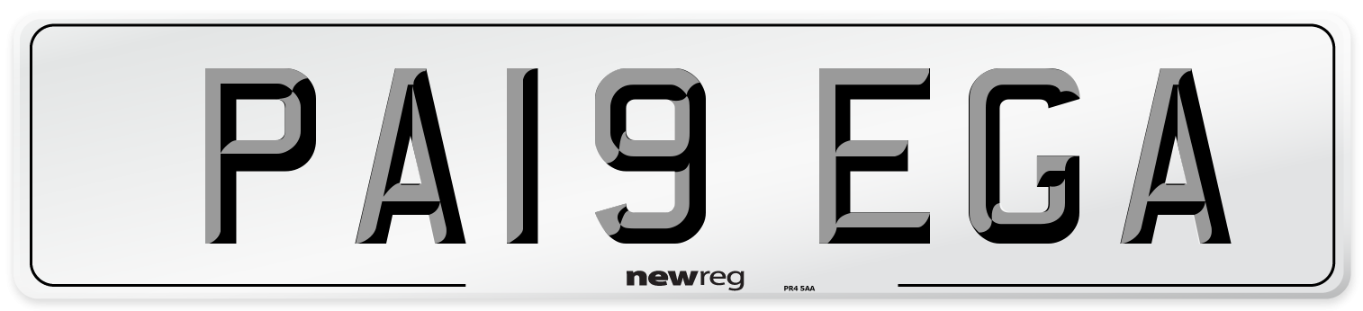 PA19 EGA Front Number Plate