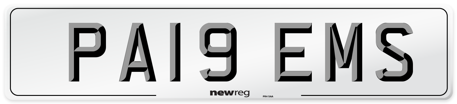 PA19 EMS Front Number Plate