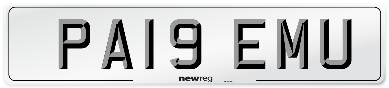 PA19 EMU Front Number Plate